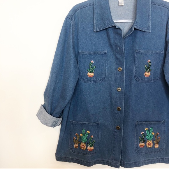 Vintage Jean Cactus Jacket • sz large - Picture 5 of 8